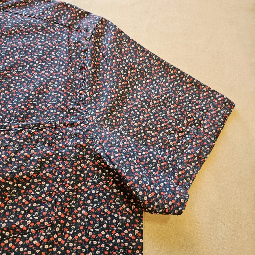 Good Man Brand Shirt Men‎ Large Multi Floral Short Sleeve Designer Preppy